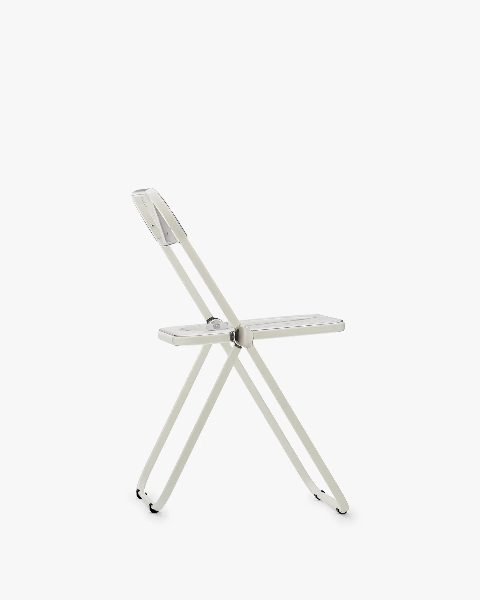 Folding chair Plia, transparent, white, by G. Piretti, Anonima Castelli - 348510