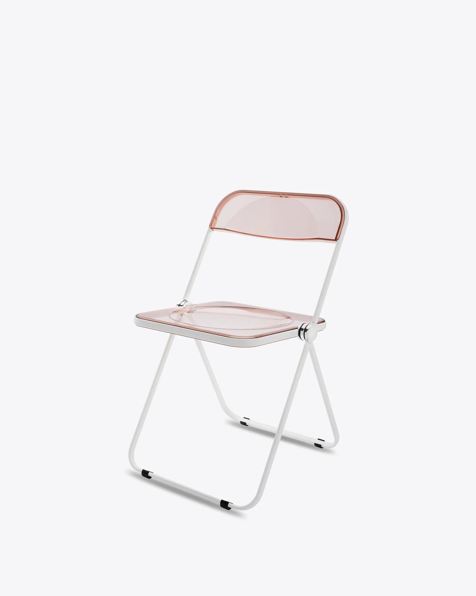 Folding chair Plia, pink, white, by G. Piretti, Anonima Castelli