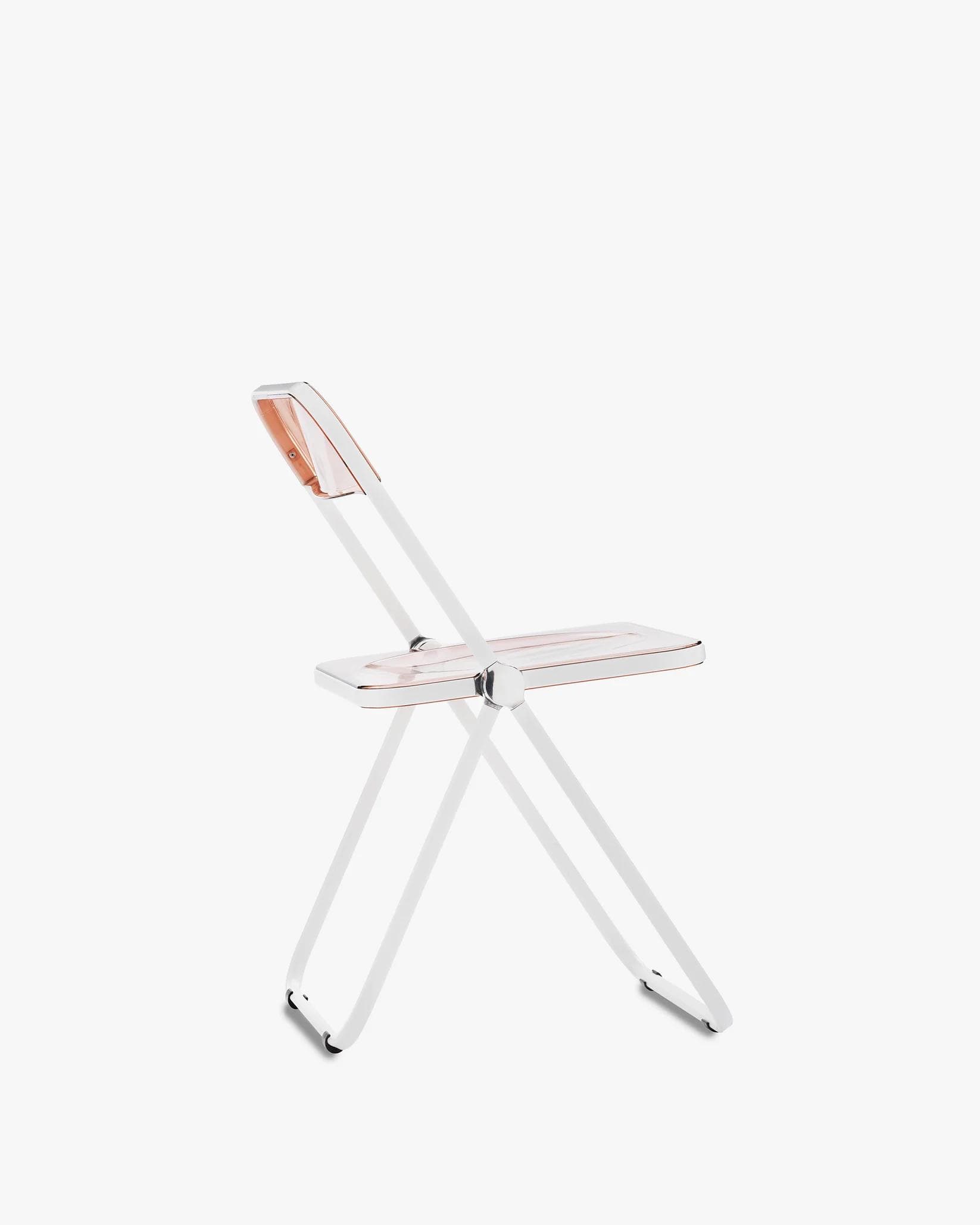 Folding chair Plia, pink, white, by G. Piretti, Anonima Castelli - 348501