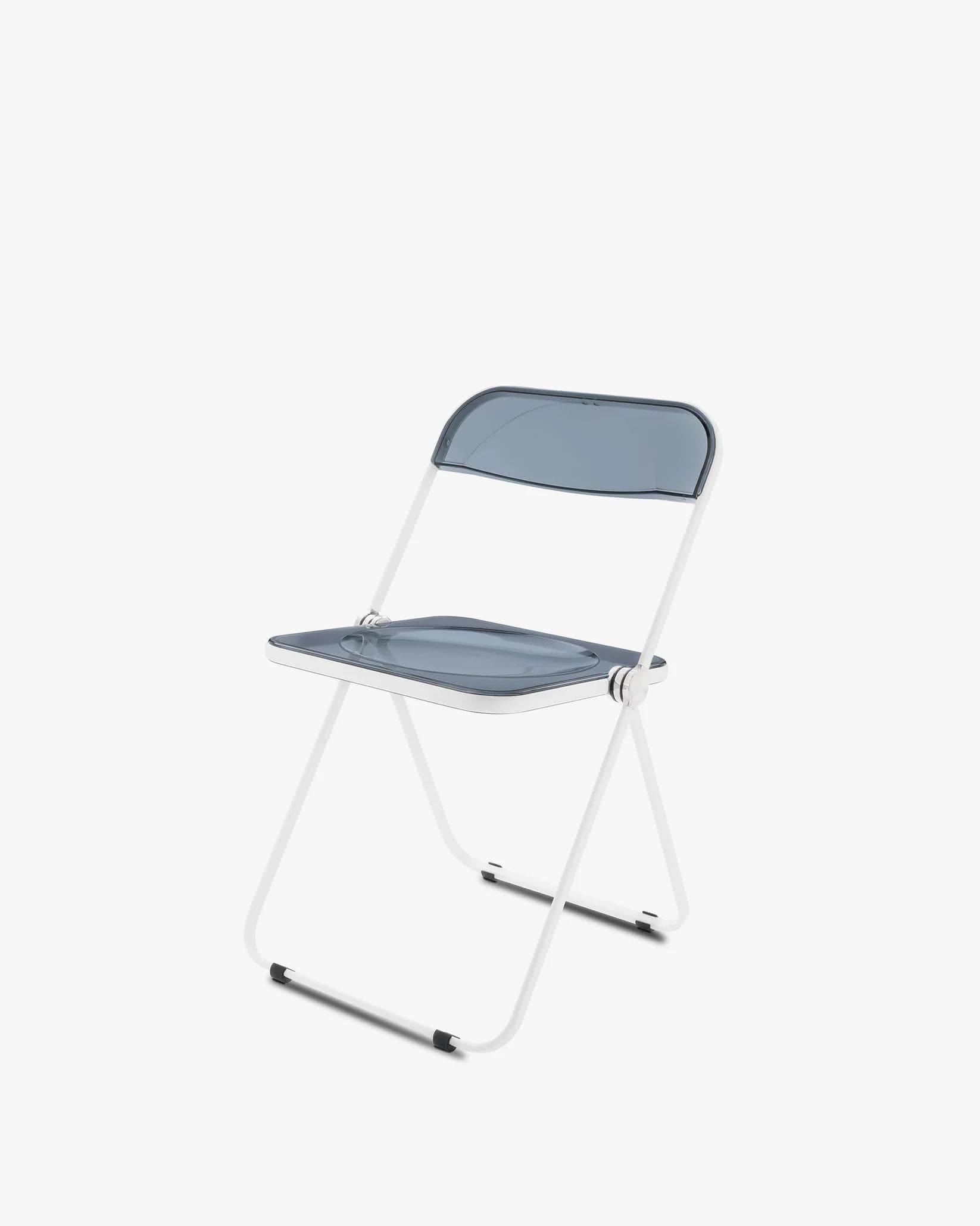 Folding chair Plia, blue, white, by G. Piretti, Anonima Castelli