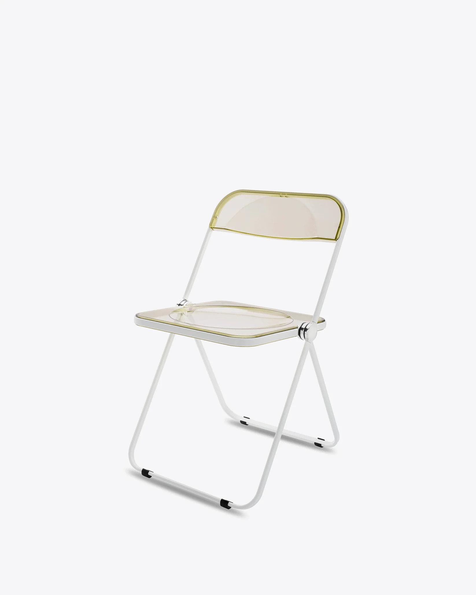 Folding chair Plia, yellow, white, by G. Piretti, Anonima Castelli
