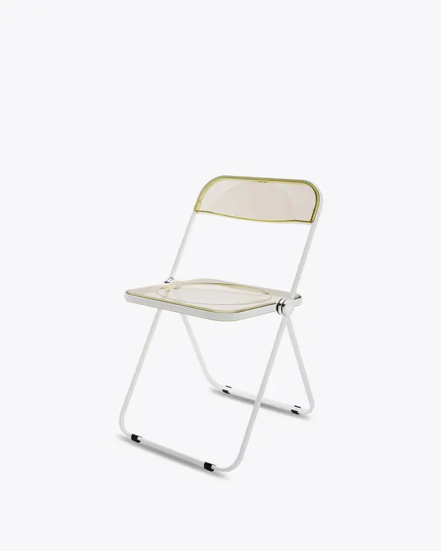 Folding chair Plia, yellow, white, by G. Piretti, Anonima Castelli - DIMENSION