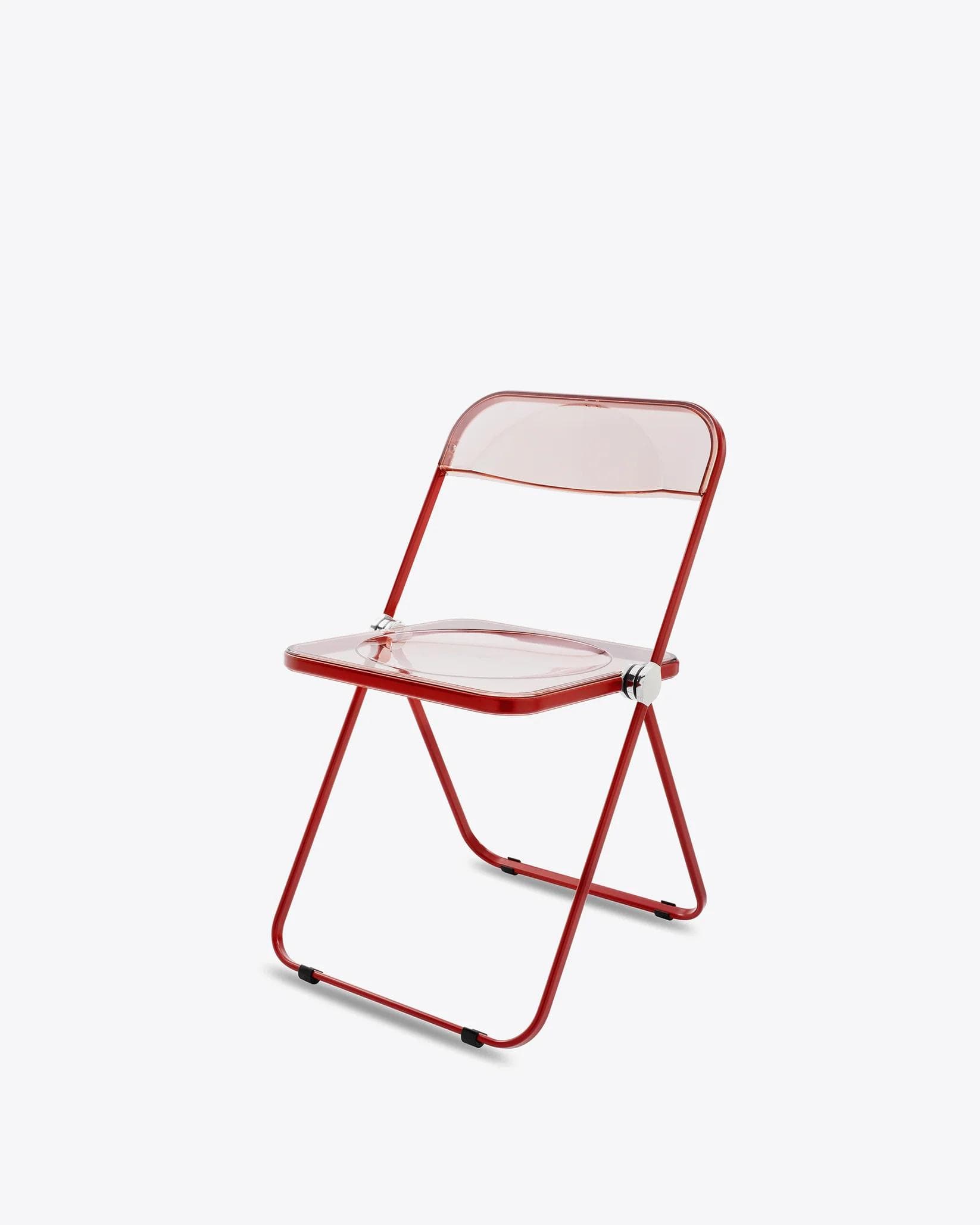 Plia folding chair, pink, red, by G. Piretti, Anonima Castelli