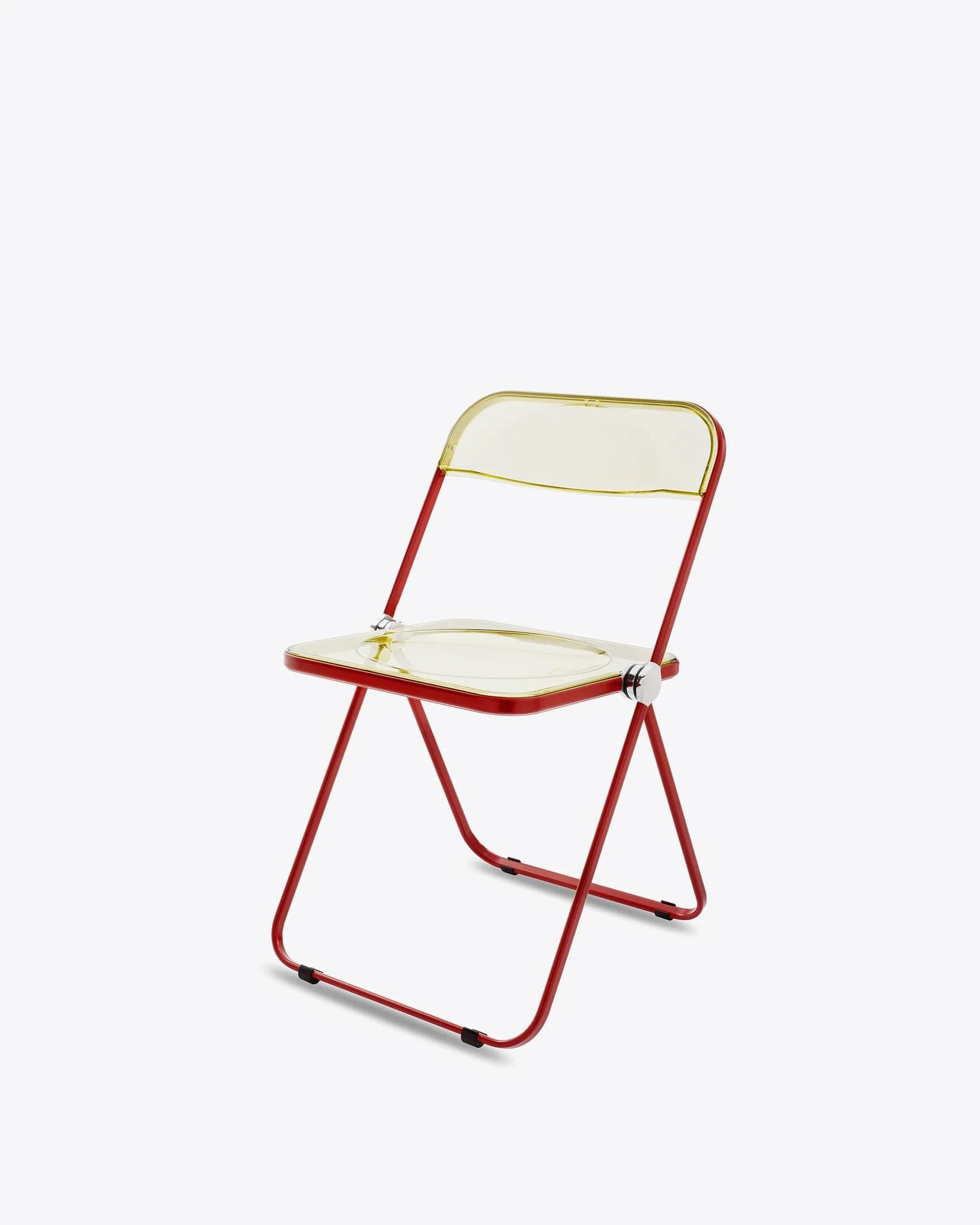 Folding chair Plia, yellow, red, by G. Piretti, Anonima Castelli