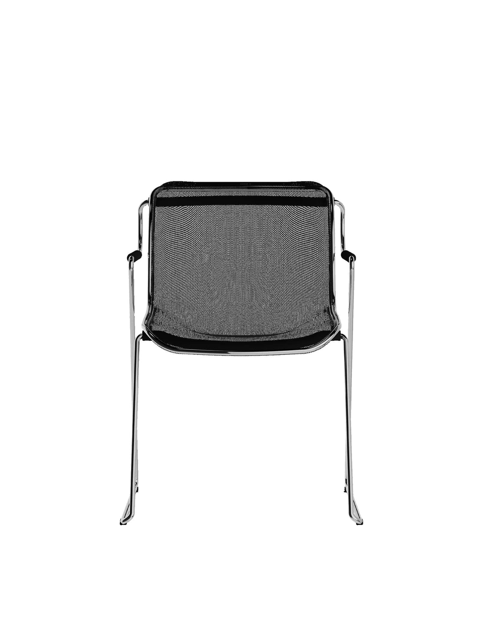 Penelope chair, with armrests, black, chrome, by Ch.R.Pollock, Anonima Castelli - 348427