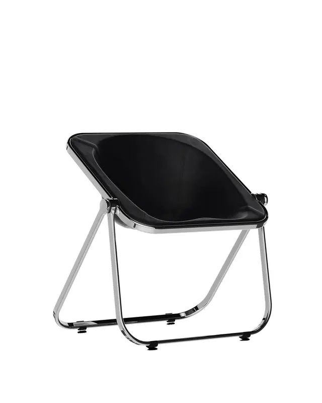 Plona armchair, chrome, black, leather, by G. Piretti, Anonima Castelli - DIMENSION