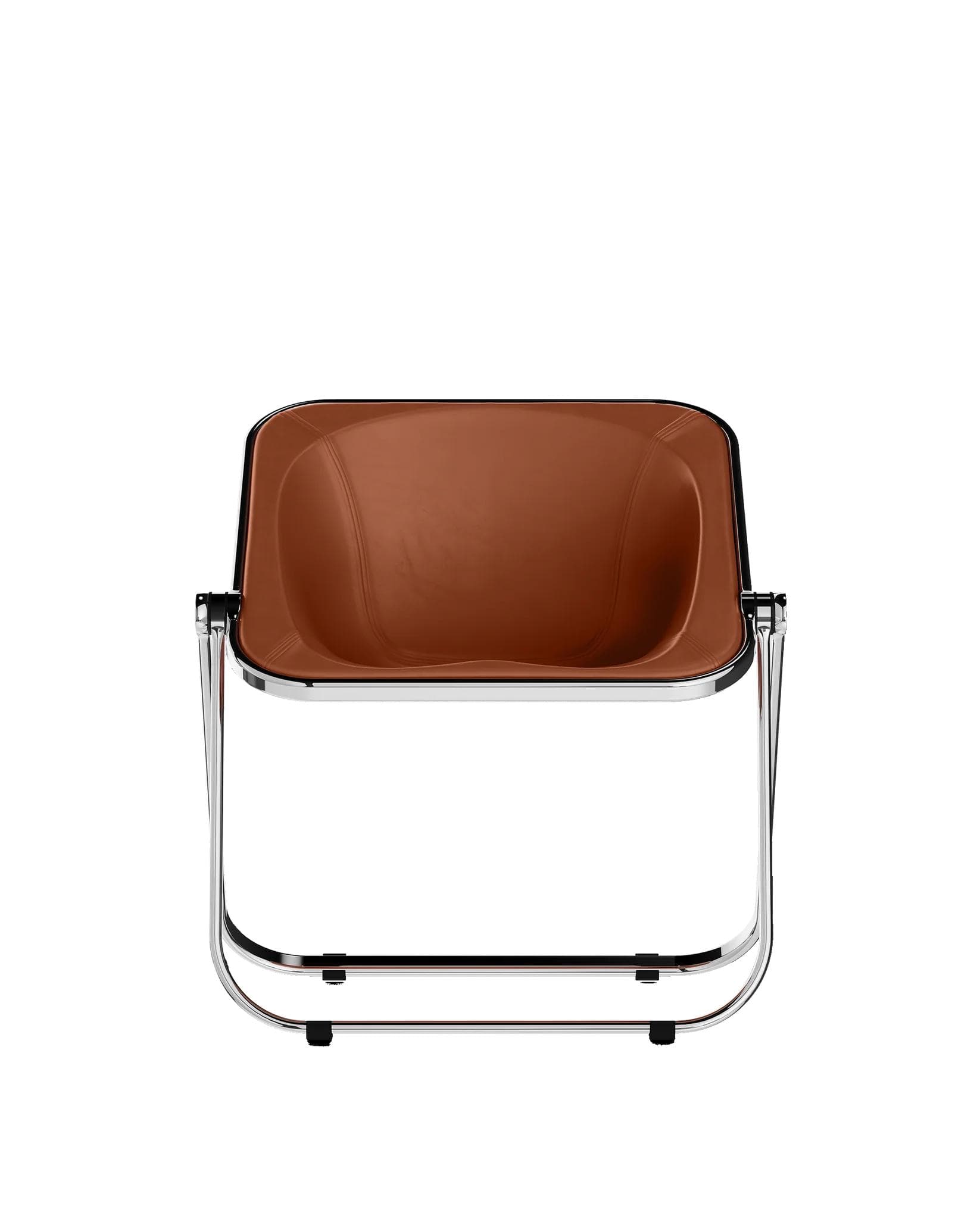 Plona armchair, chrome, cognac, leather, by G. Piretti, Anonima Castelli - 348391
