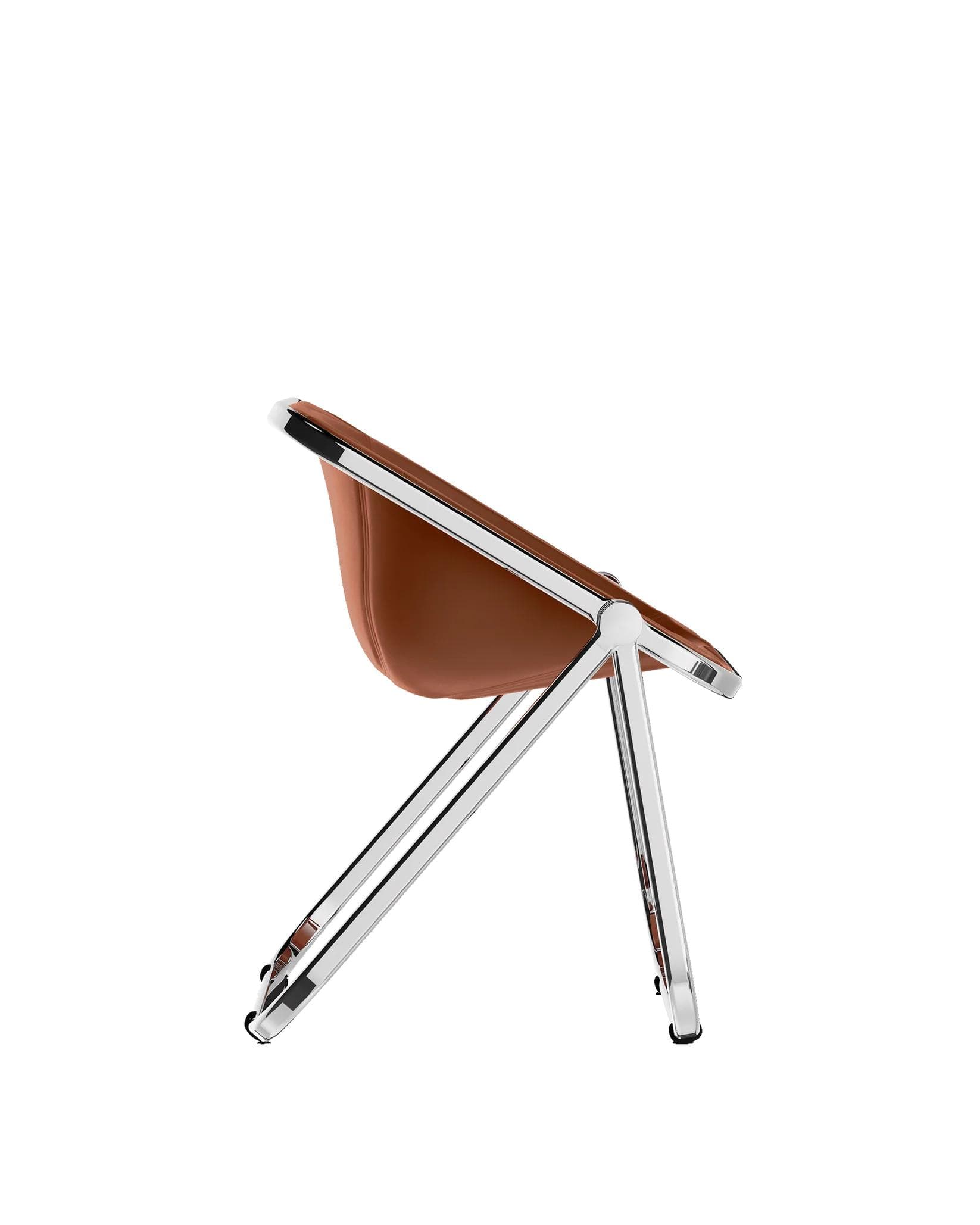 Plona armchair, chrome, cognac, leather, by G. Piretti, Anonima Castelli - 348392