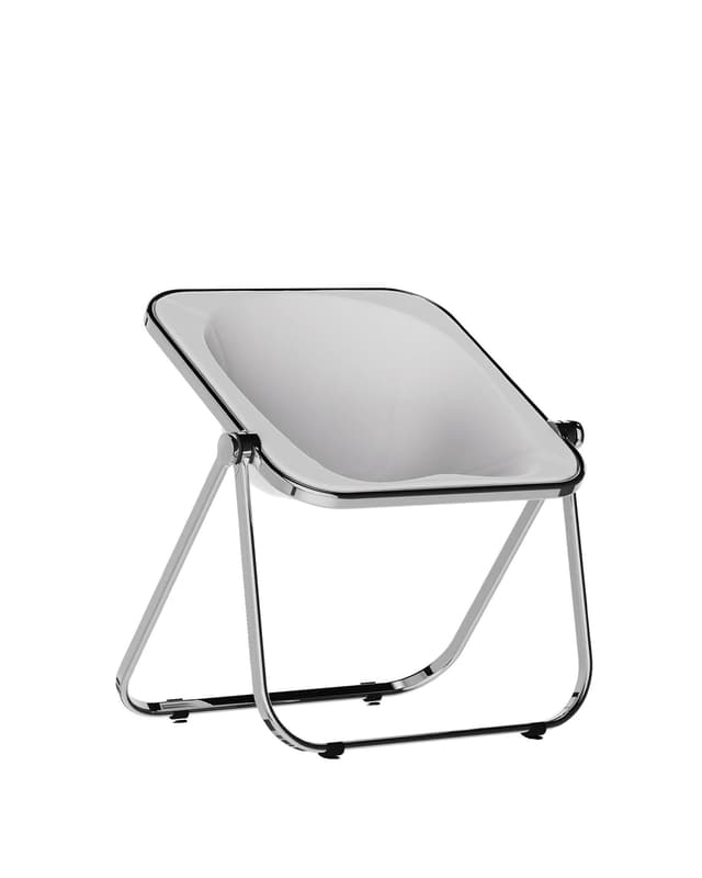 Plona armchair, chrome, white, leather, by G. Piretti, Anonima Castelli - DIMENSION