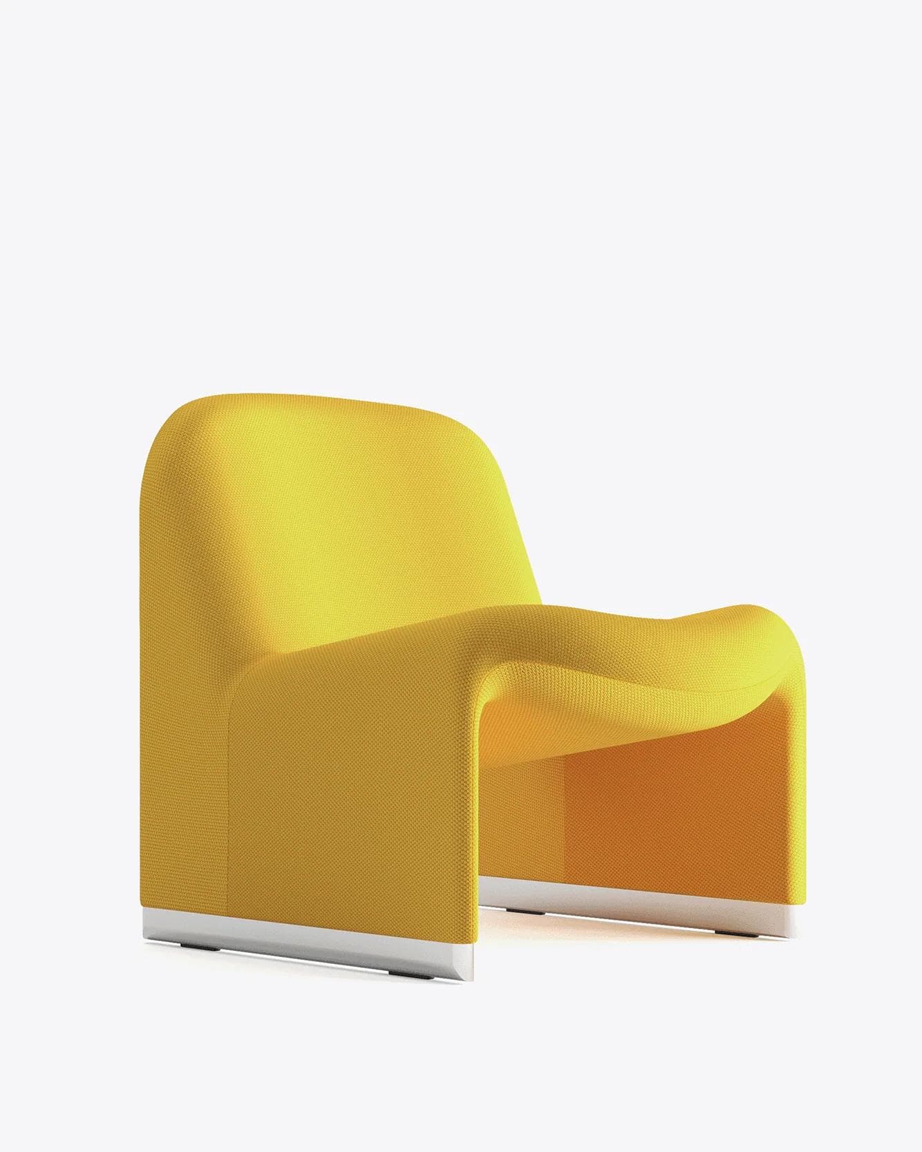 Alky armchair yellow, Trevira fabric, by G. Piretti, Anonima Castelli