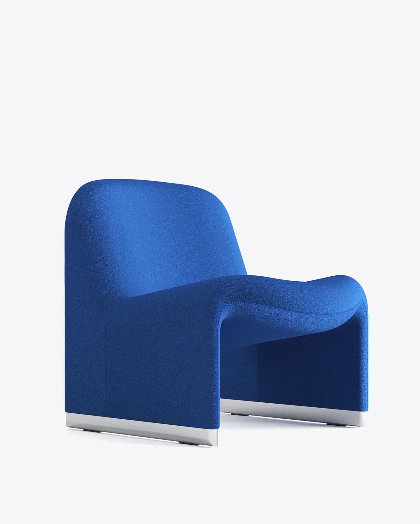 Alky armchair, blue, Trevira fabric, by G. Piretti, Anonima Castelli
