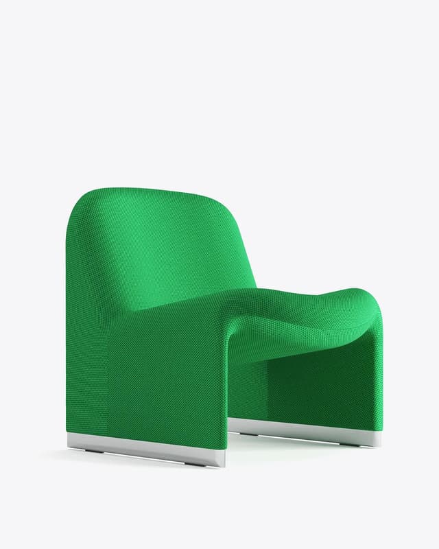 Alky lounge chair, green, Trevira fabric, by G. Piretti, Anonima Castelli - DIMENSION