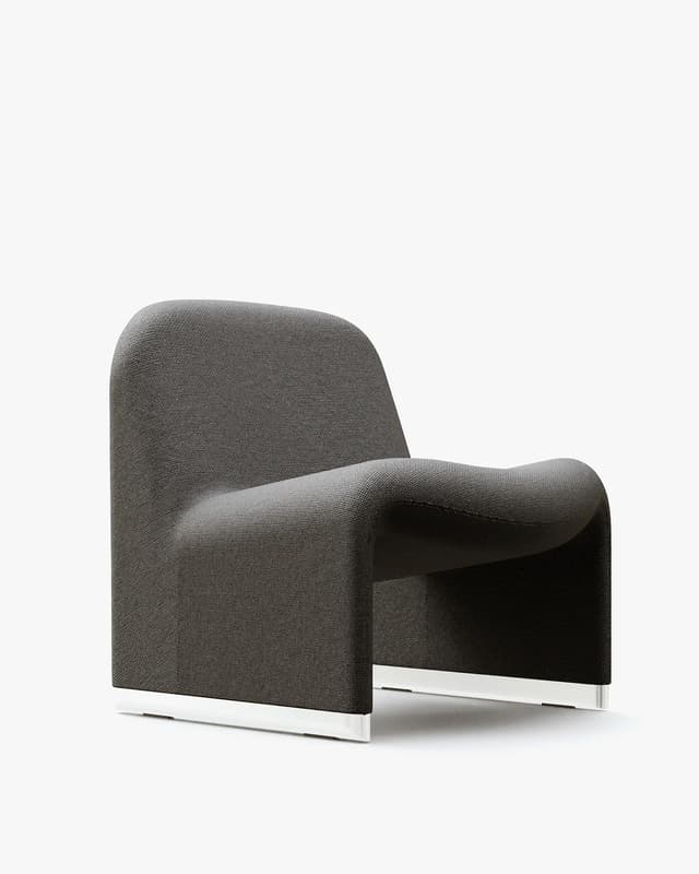 Alky armchair, black, Trevira fabric, by G. Piretti, Anonima Castelli - DIMENSION