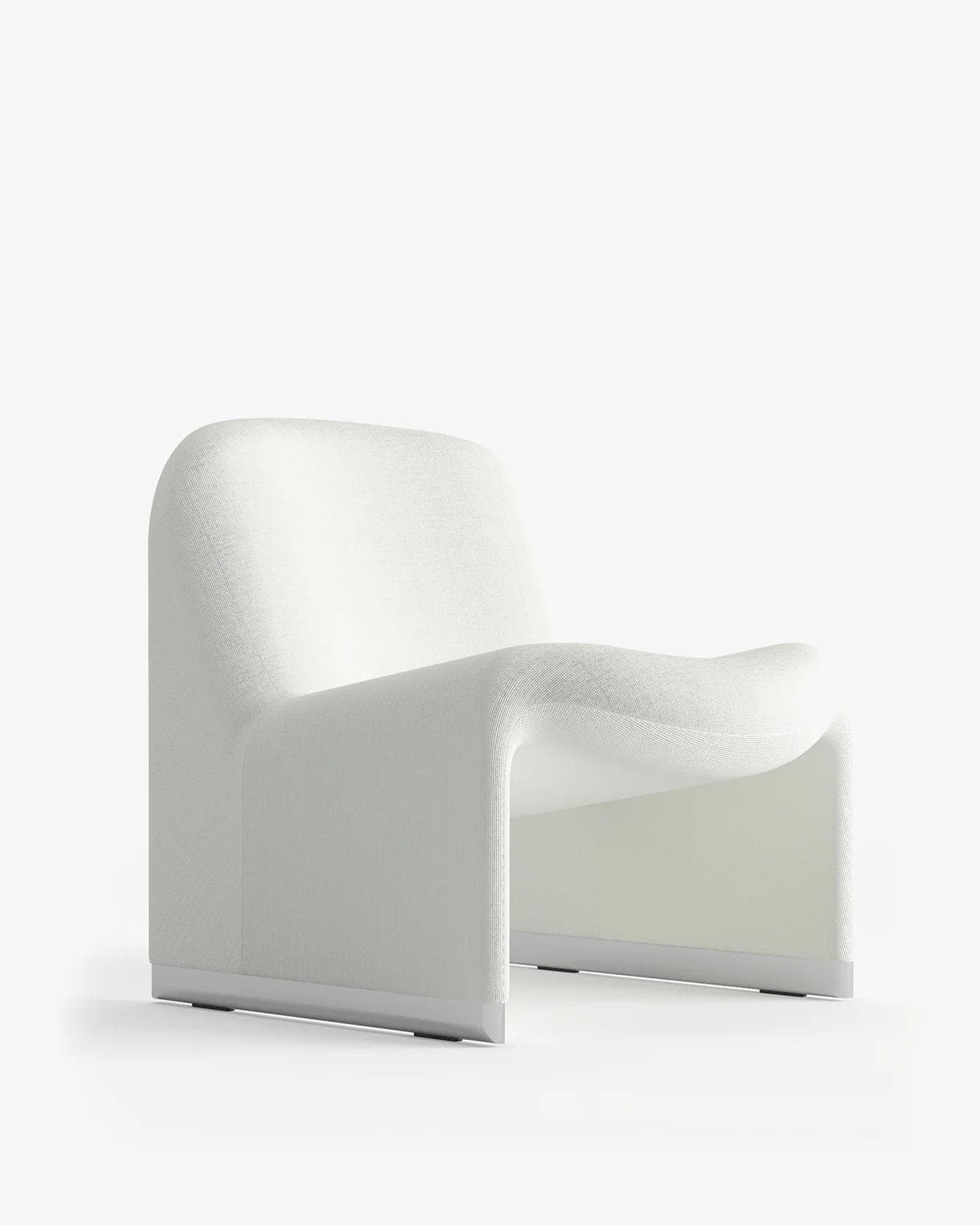 Alky armchair, white, Trevira fabric, by G. Piretti, Anonima Castelli