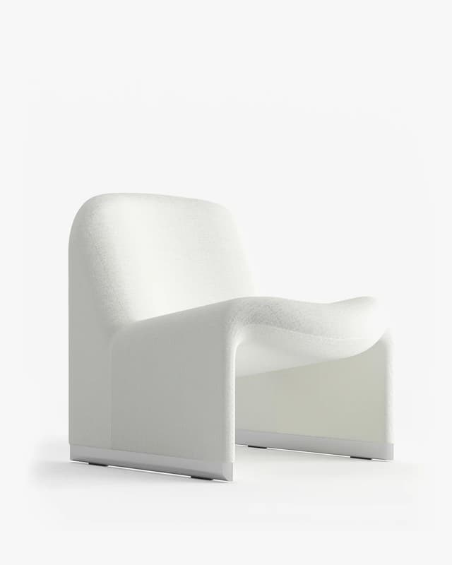 Alky armchair, white, Trevira fabric, by G. Piretti, Anonima Castelli - DIMENSION