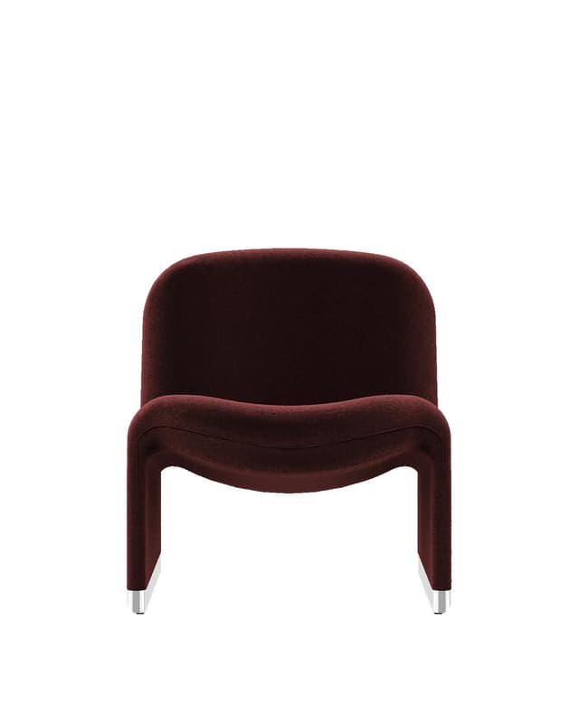 Alky armchair, burgundy, velvet, by G. Piretti, Anonima Castelli - DIMENSION