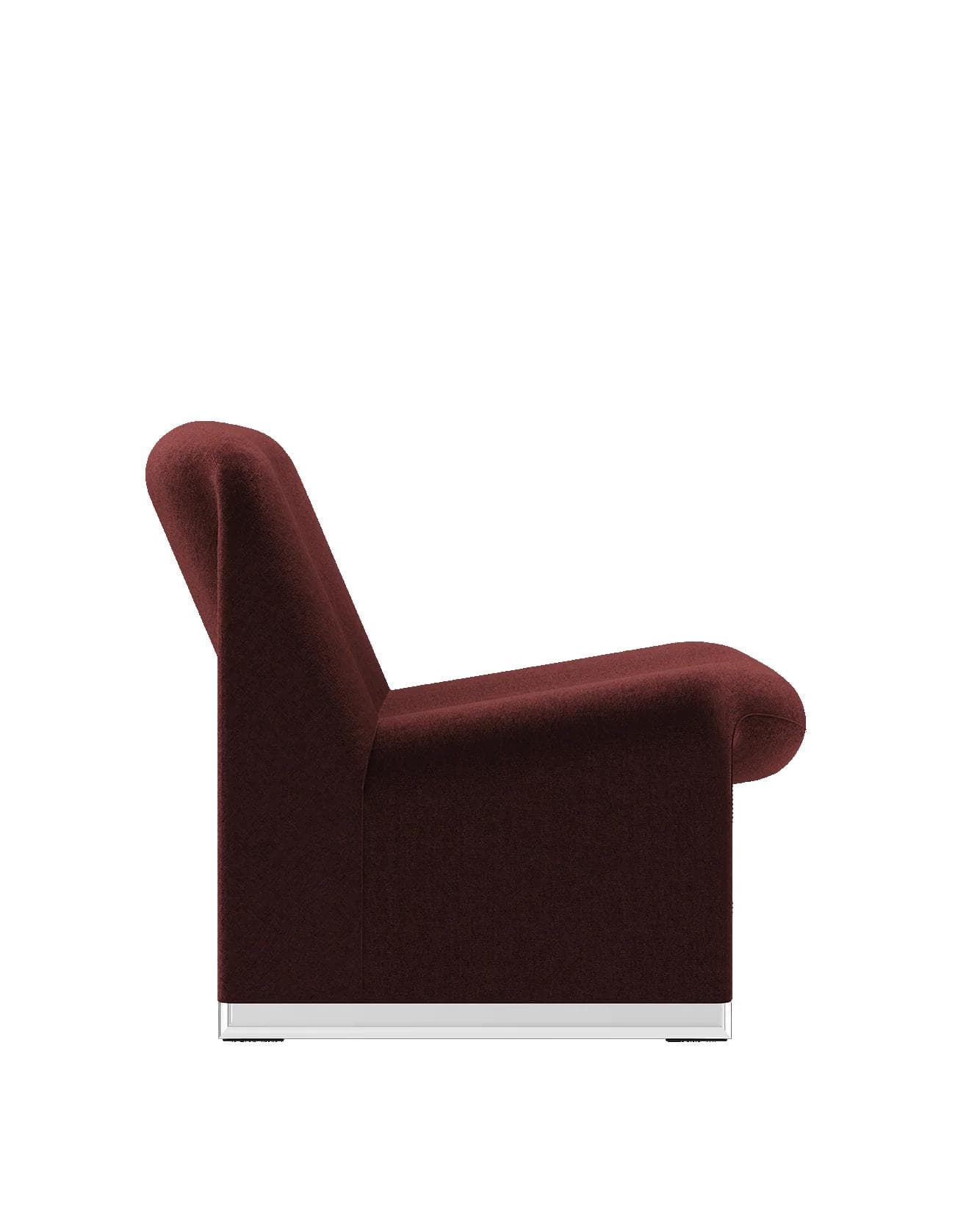 Alky armchair, burgundy, velvet, by G. Piretti, Anonima Castelli - 348231