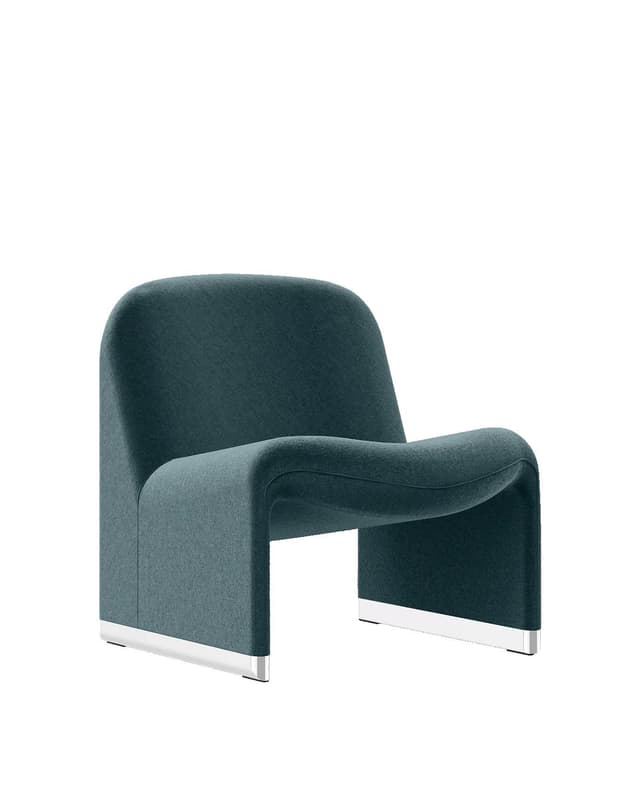 Alky armchair, blue, velvet, by G. Piretti, Anonima Castelli - DIMENSION