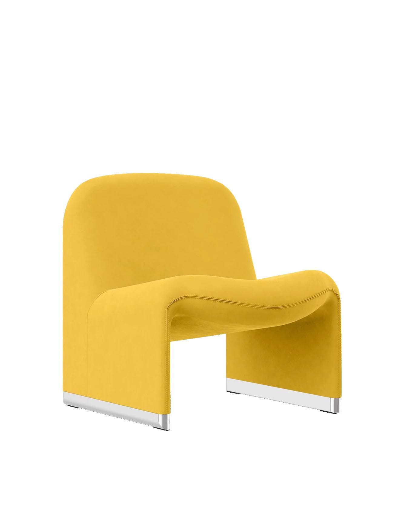 Armchair Alky gold, velvet, by G. Piretti, Anonima Castelli