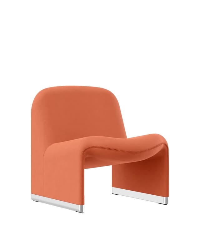 Alky armchair, orange, velvet, by G. Piretti, Anonima Castelli - DIMENSION