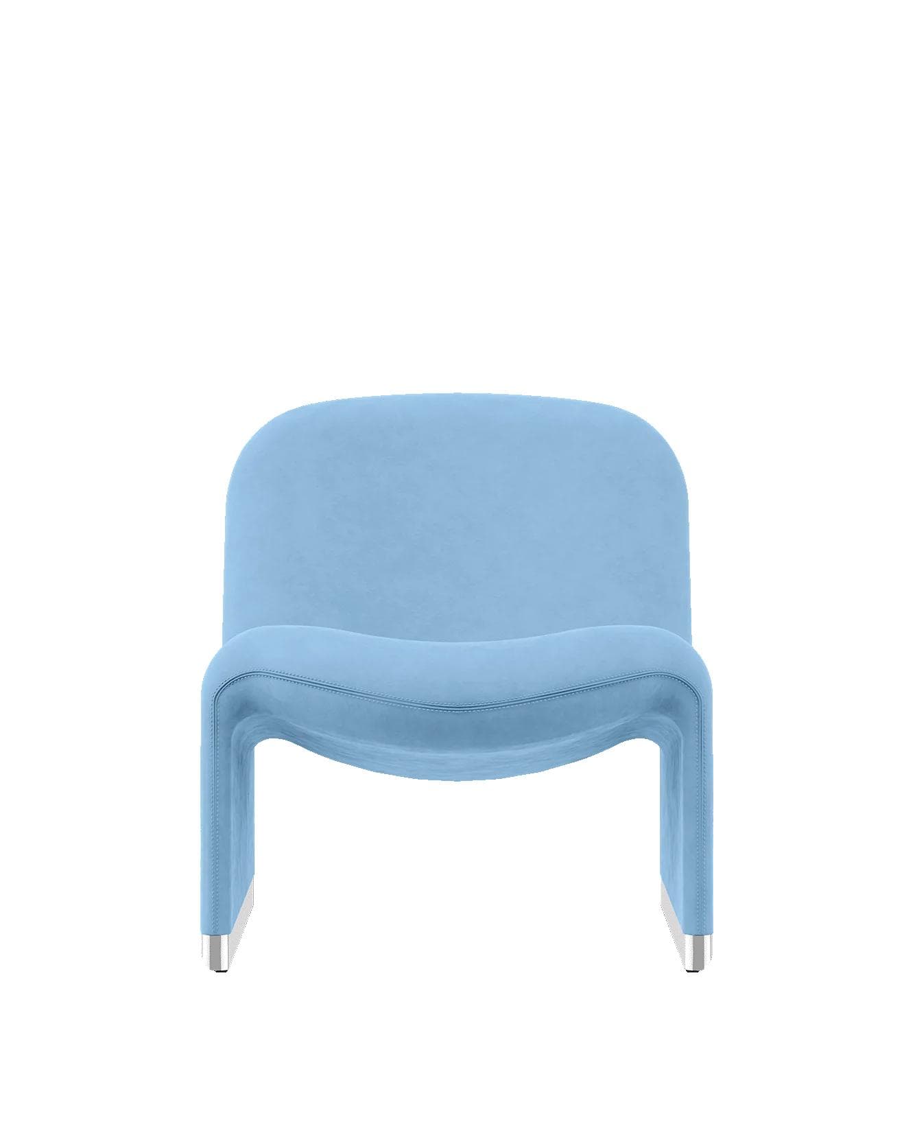 Alky armchair, light blue, velvet, by G. Piretti, Anonima Castelli - 348173