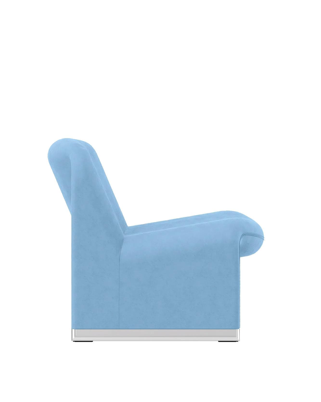 Alky armchair, light blue, velvet, by G. Piretti, Anonima Castelli - 348174