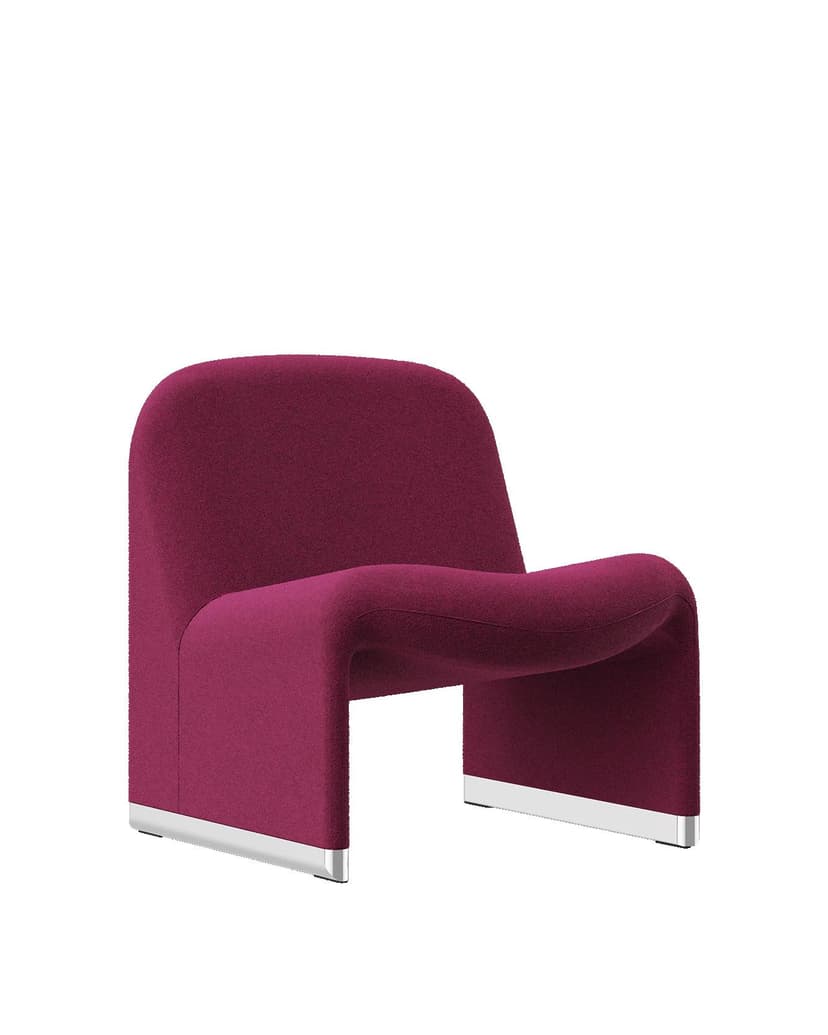 Alky armchair, pink, Kvadrat wool, by G. Piretti, Anonima Castelli