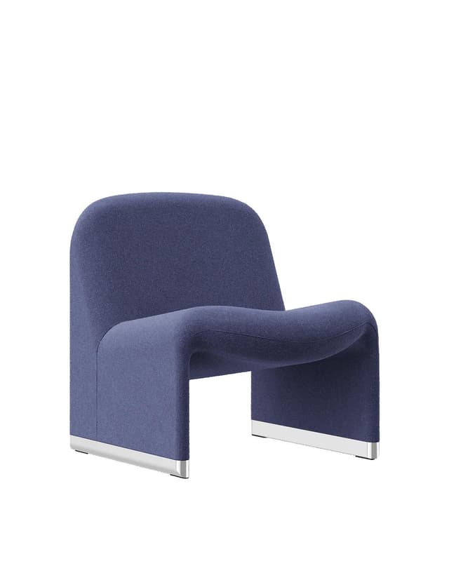 Alky armchair, blue, Kvadrat wool, by G. Piretti, Anonima Castelli - DIMENSION
