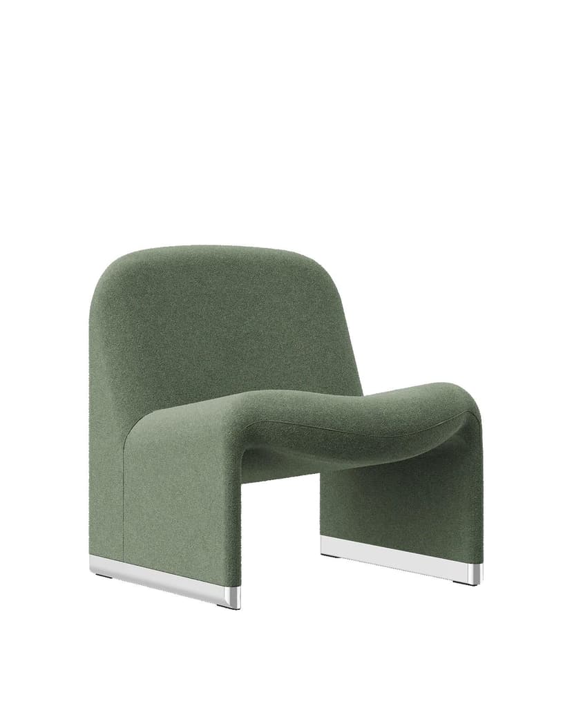 Alky armchair, green, Kvadrat wool, by G. Piretti, Anonima Castelli