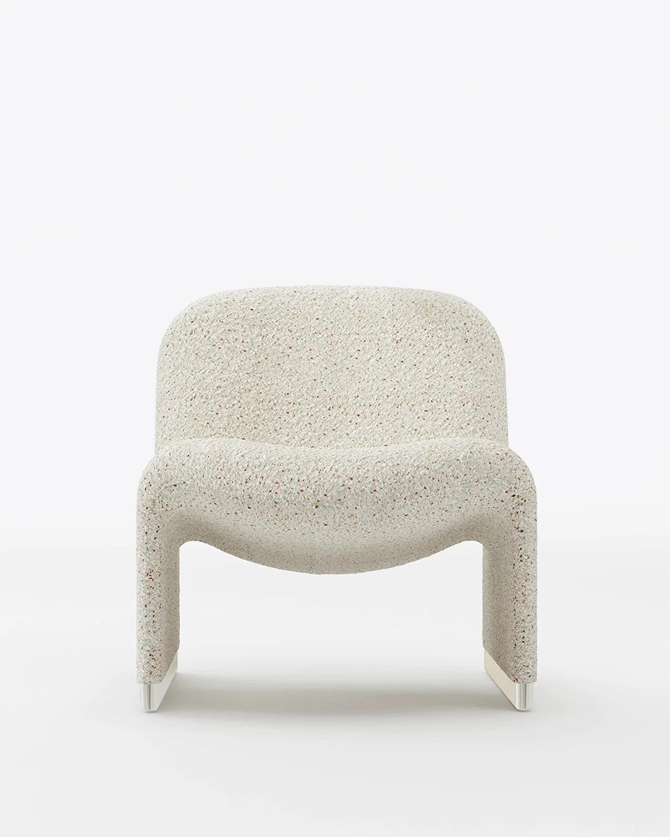 Alky armchair, white, bouclé fabric, by G. Piretti, Anonima Castelli - 348880
