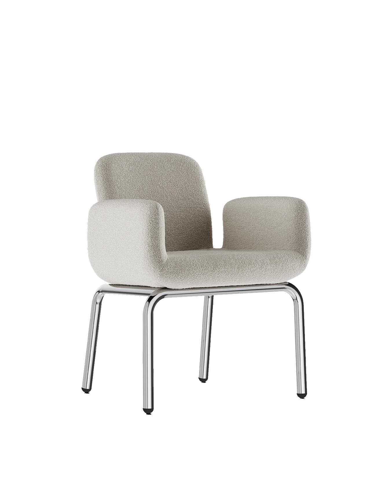 Armchair LS24 beige, boucle fabric, by M. Viezzoli, Anonima Castelli - 348864
