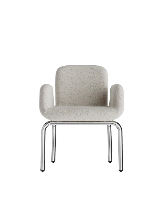 Armchair LS24, beige, boucle fabric, by M. Viezzoli, Anonima Castelli - DIMENSION