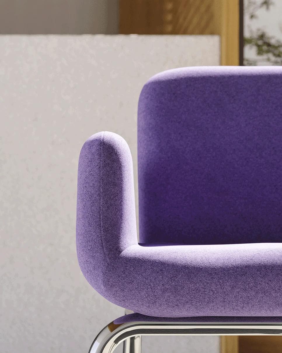Armchair LS24, beige, boucle fabric, by M. Viezzoli, Anonima Castelli - 348858