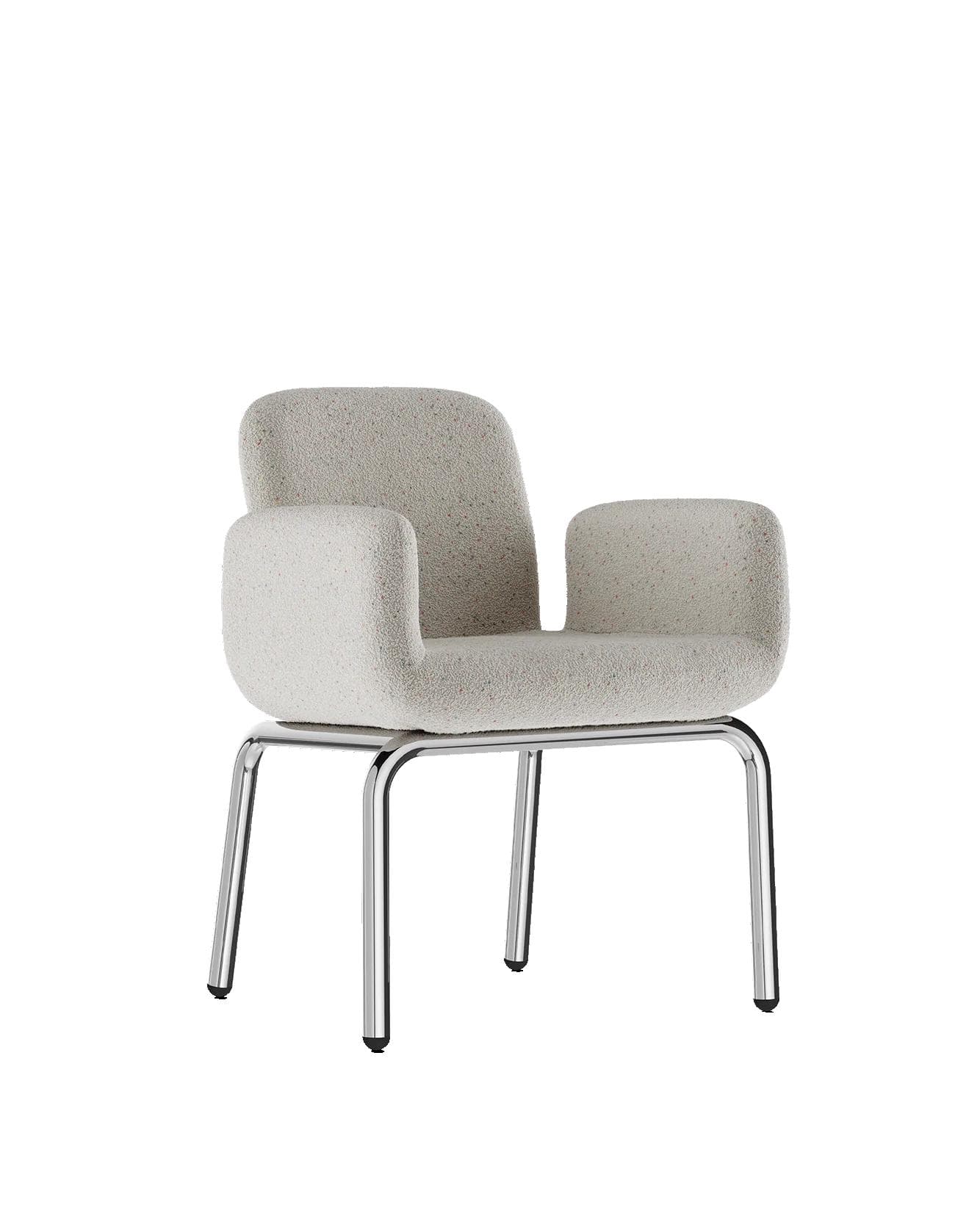 Armchair LS24, beige, boucle fabric, by M. Viezzoli, Anonima Castelli - 348854