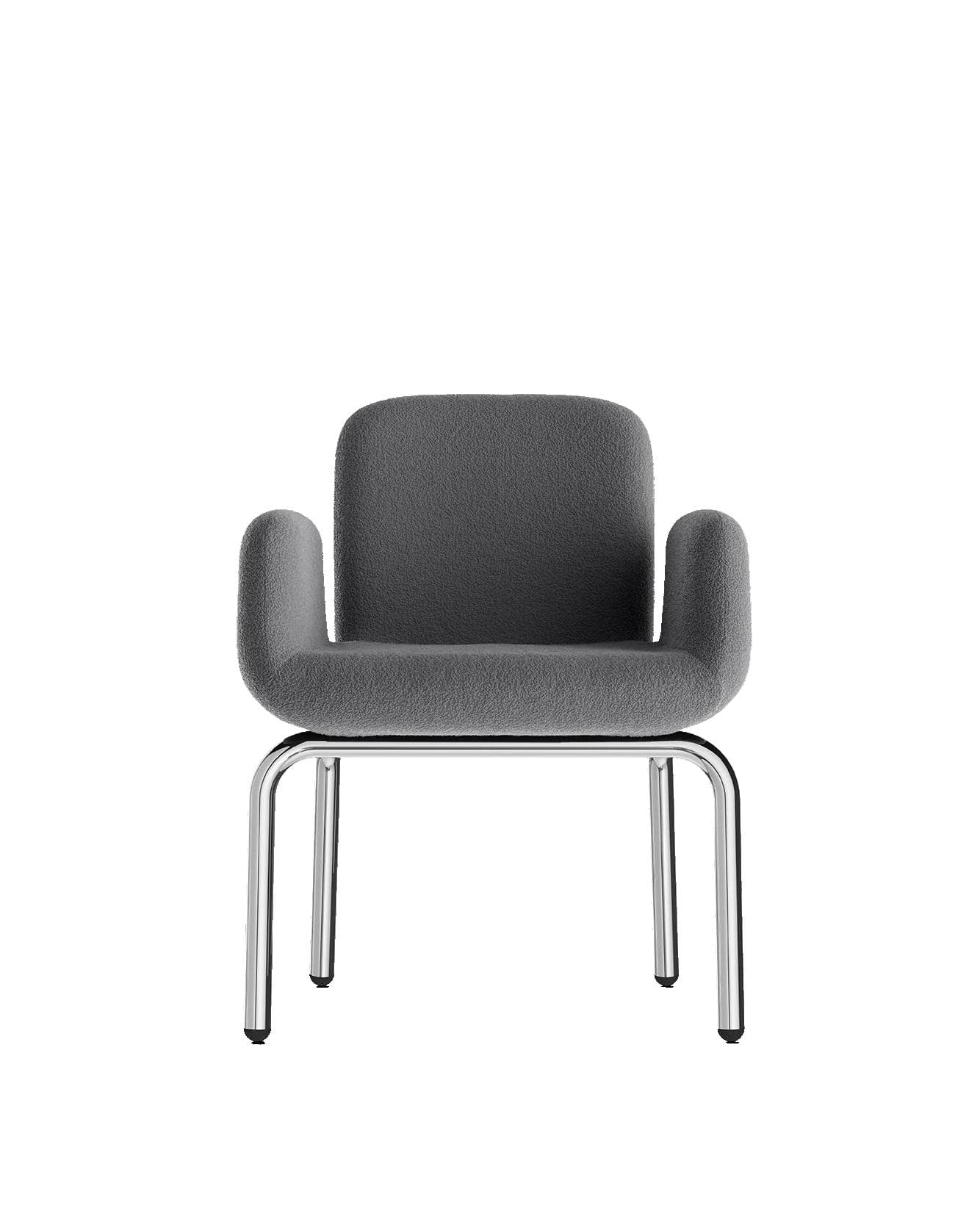 Armchair LS24 grey, boucle fabric, by M. Viezzoli, Anonima Castelli