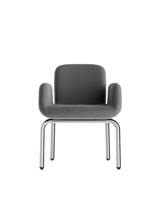 Armchair LS24 grey, boucle fabric, by M. Viezzoli, Anonima Castelli - DIMENSION