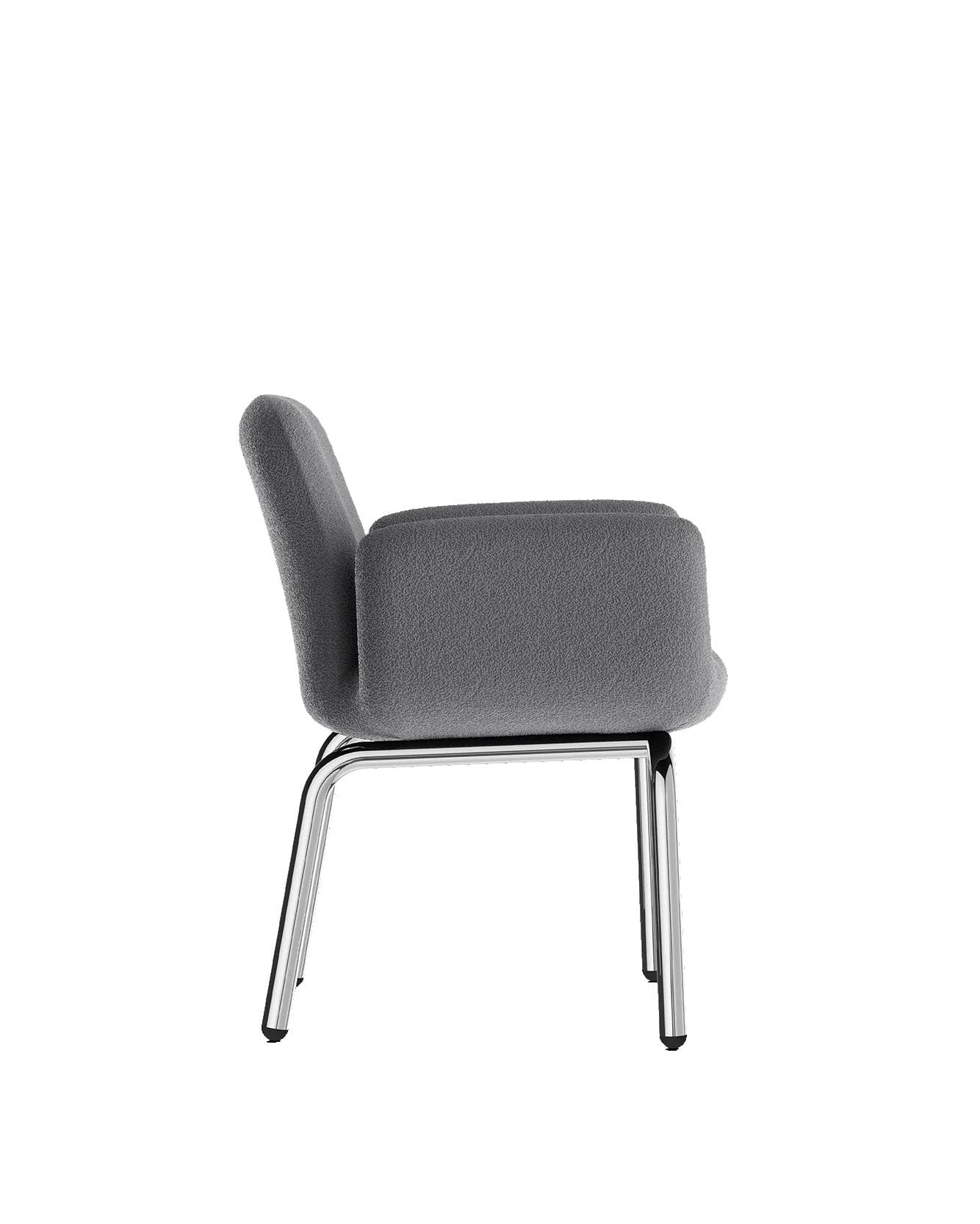 Armchair LS24 grey, boucle fabric, by M. Viezzoli, Anonima Castelli - 348843