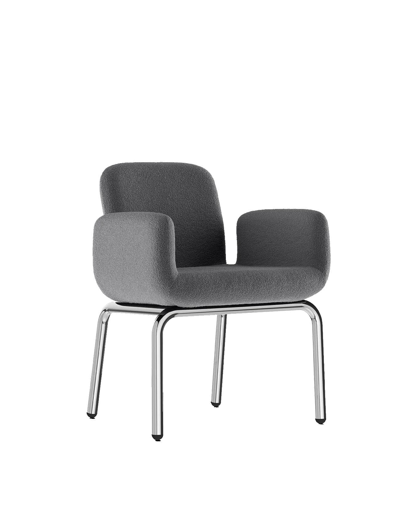 Armchair LS24 grey, boucle fabric, by M. Viezzoli, Anonima Castelli - 348844
