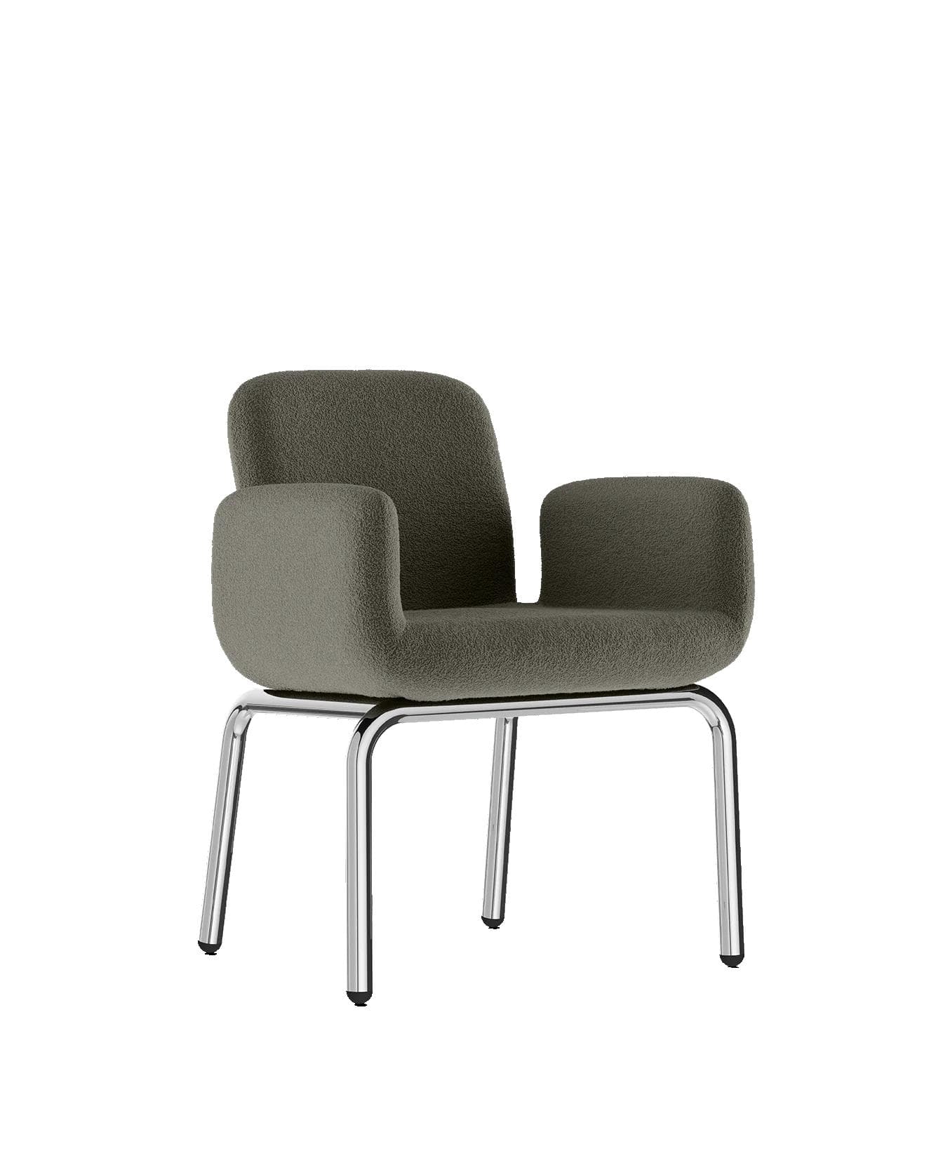 Armchair LS24 graphite, bouclé fabric, by M. Viezzoli, Anonima Castelli - 348834