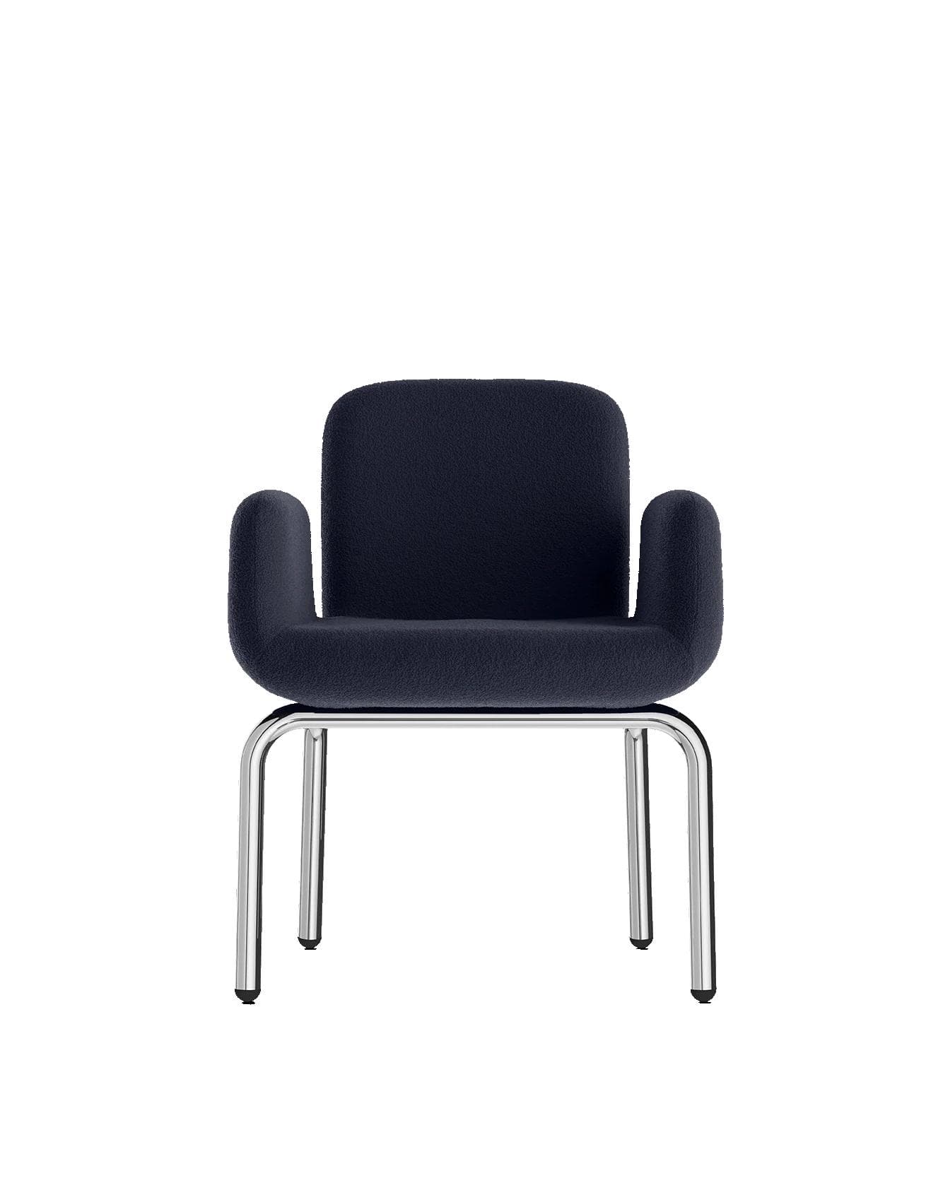 Armchair LS24 navy blue, boucle fabric, by M. Viezzoli, Anonima Castelli