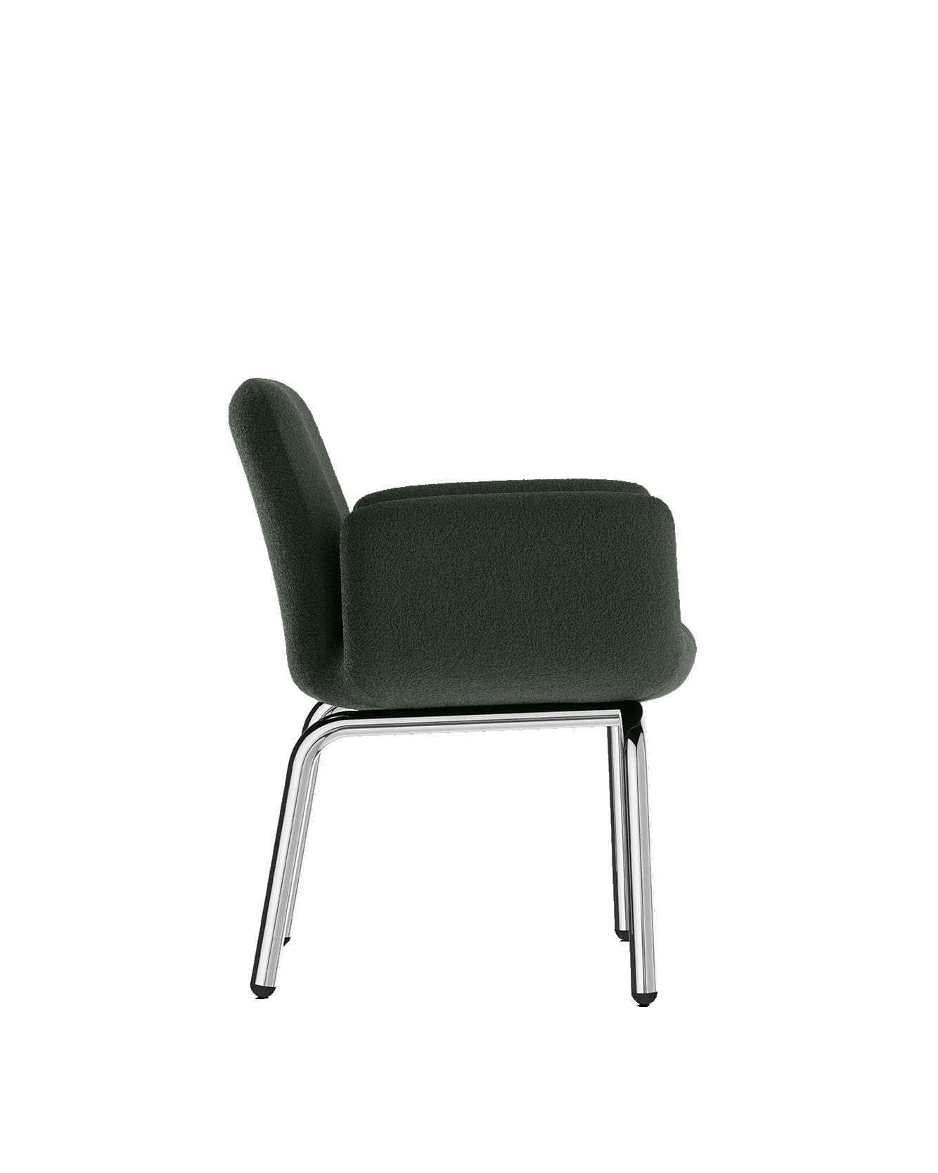 Armchair LS24, dark green, boucle fabric, by M. Viezzoli, Anonima Castelli - 348820