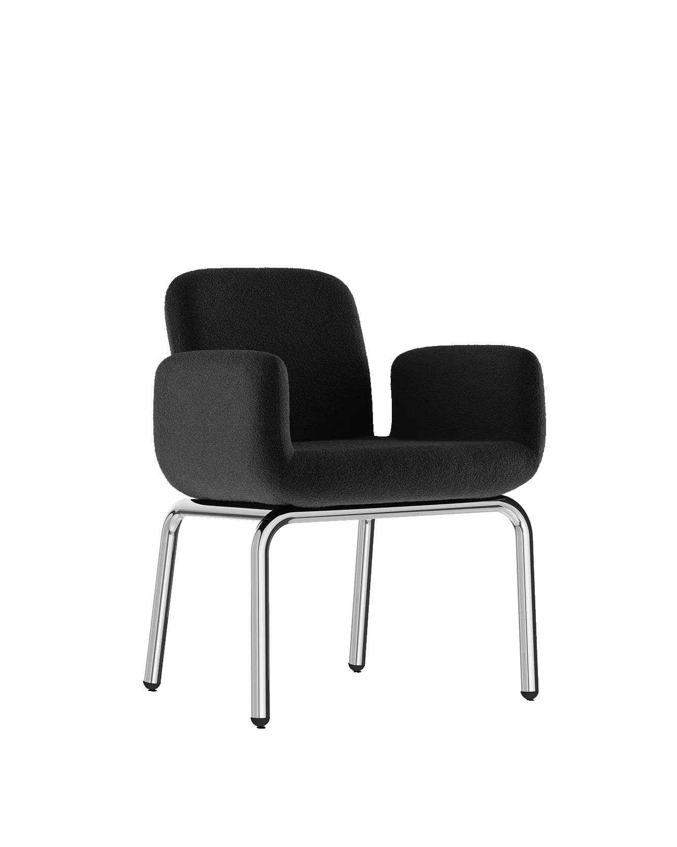 Armchair LS24 charcoal, boucle fabric, by M. Viezzoli, Anonima Castelli - 348811