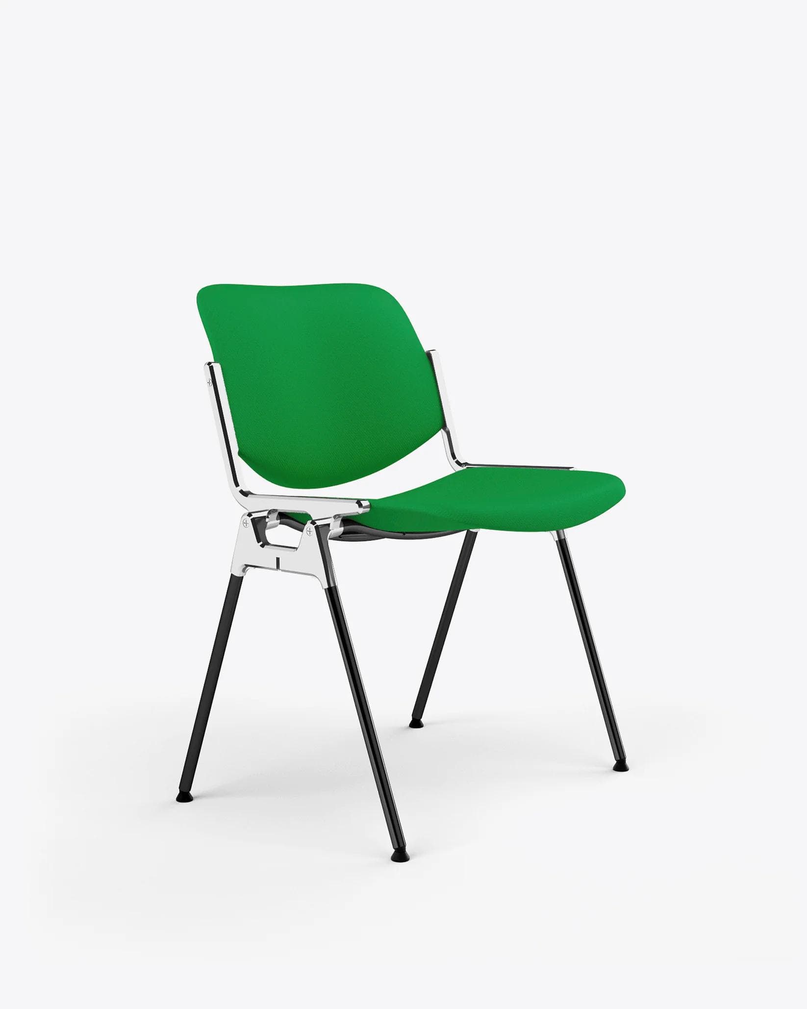 Chair DSC 106 green, Trevira fabric, by G. Piretti, Anonima Castelli