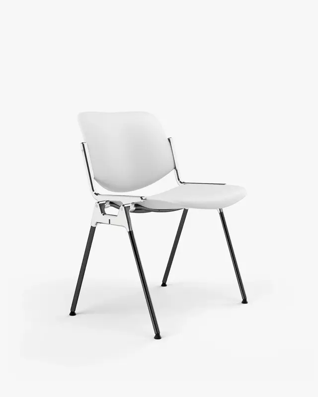 DSC 106 chair, white, Trevira fabric, by G. Piretti, Anonima Castelli - DIMENSION
