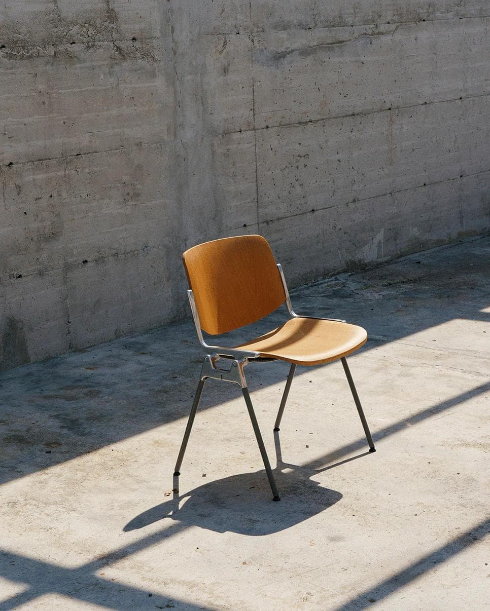 Chair DSC 106 red, Trevira fabric, by G. Piretti, Anonima Castelli - 348764