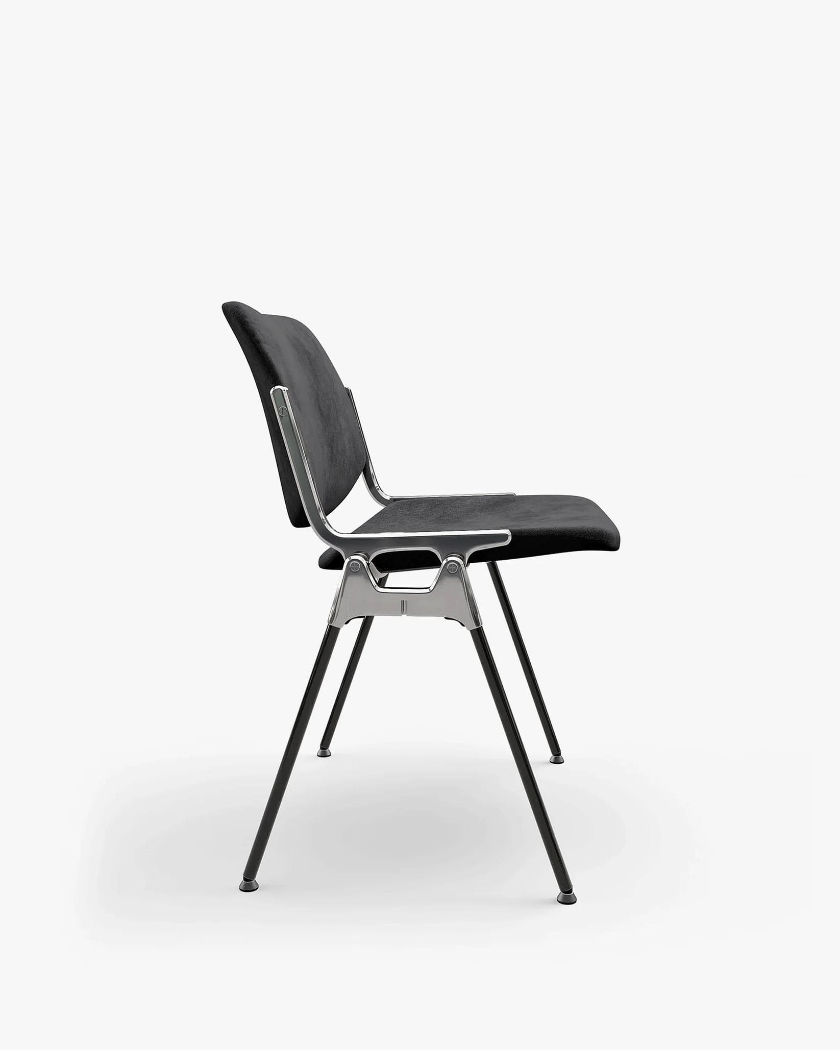 Chair DSC 106 graphite, velvet, by G. Piretti, Anonima Castelli - 348708