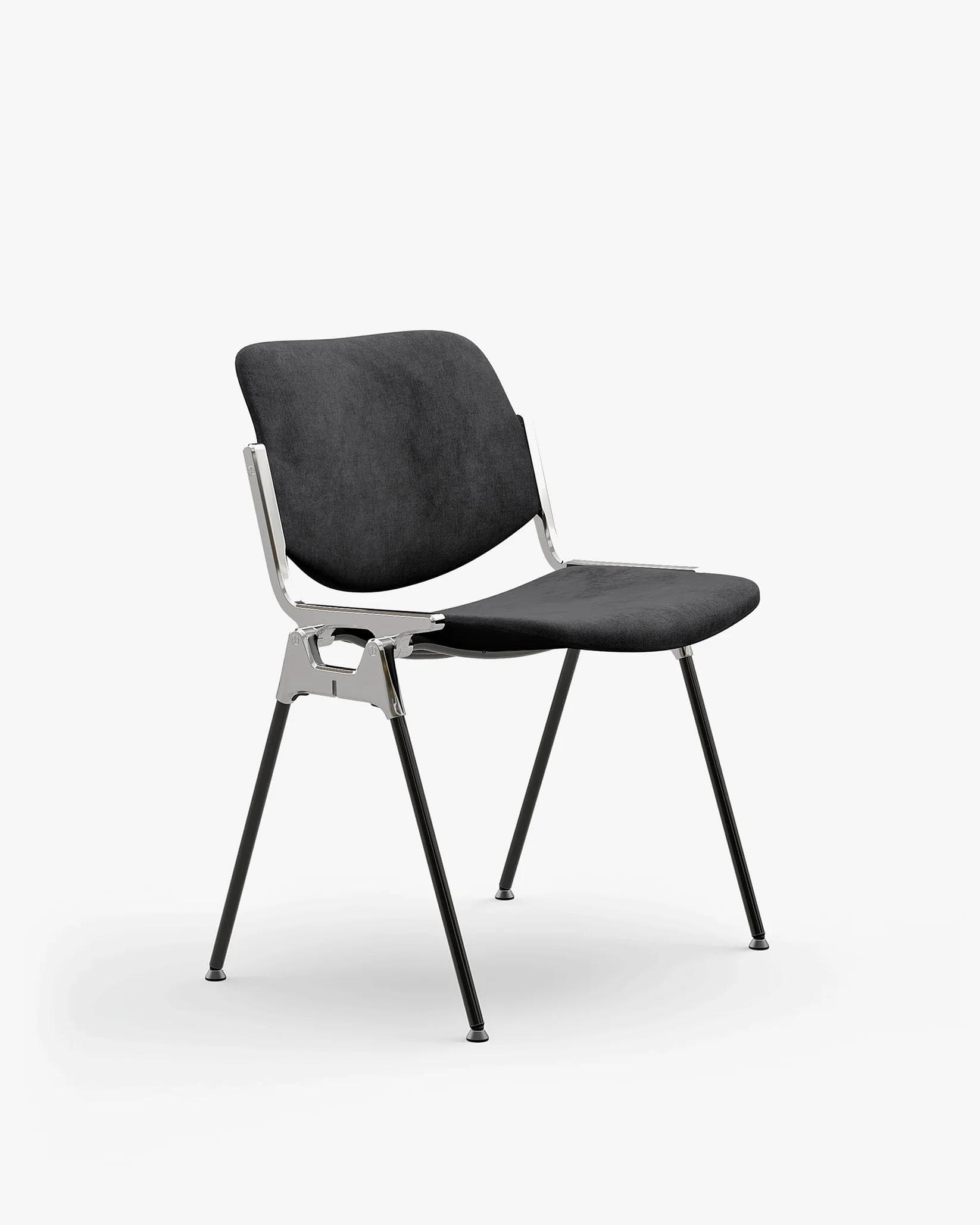 Chair DSC 106 graphite, velvet, by G. Piretti, Anonima Castelli