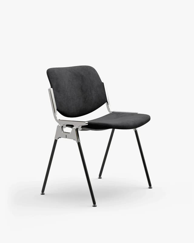 Chair DSC 106 graphite, velvet, by G. Piretti, Anonima Castelli - DIMENSION