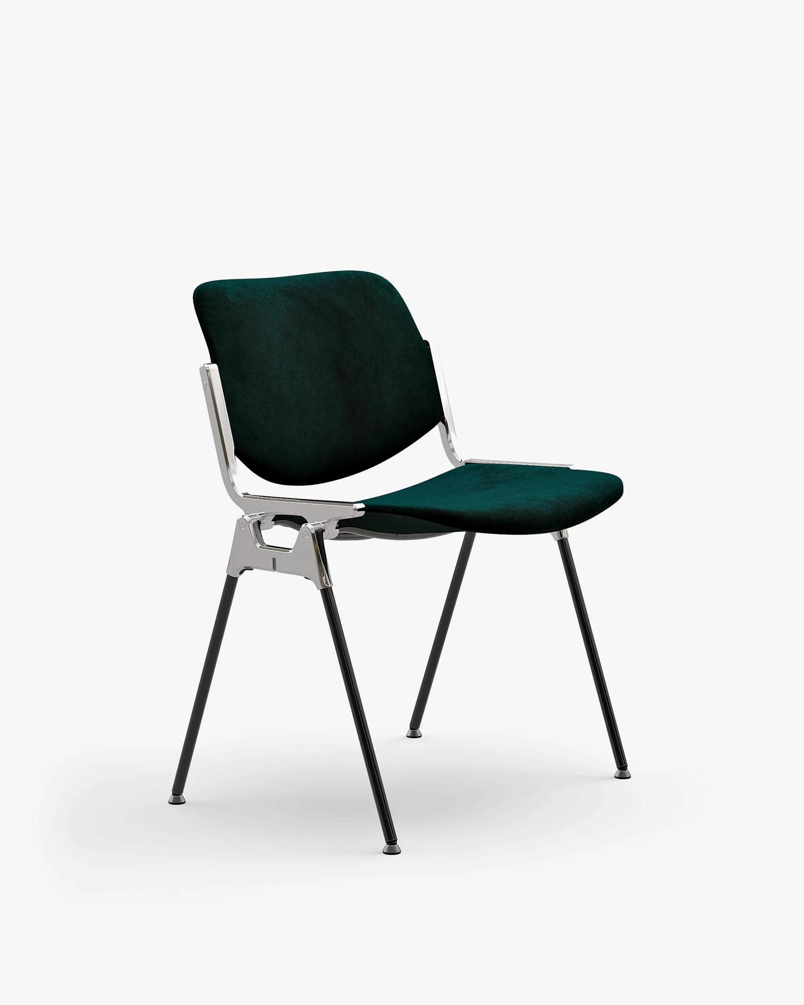 Chair DSC 106 dark green, velvet, by G. Piretti, Anonima Castelli