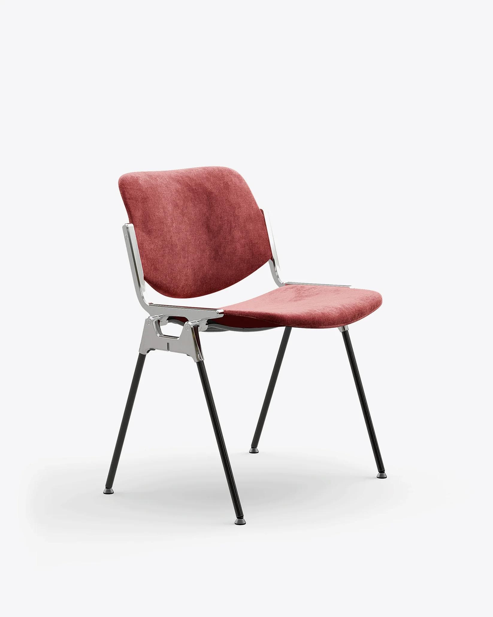 Chair DSC 106 brown, velvet, by G. Piretti, Anonima Castelli